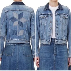 Citizens of Humanity Nica Slim Patchwork Distressed Jean Denim Jacket